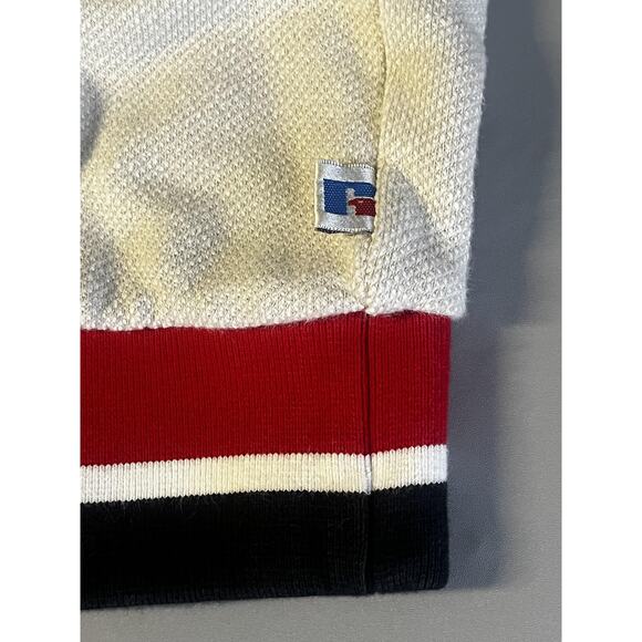 Russell Athletic Sweater Mens Small White Red Black Varsity Chenille R Knit - Picture 6 of 13